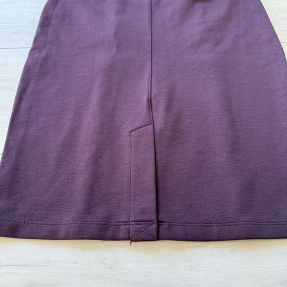 Liverpool Clara Ponte Pencil Skirt Size 6 / Small Dark Purple Stretch Pull On - Picture 5 of 8